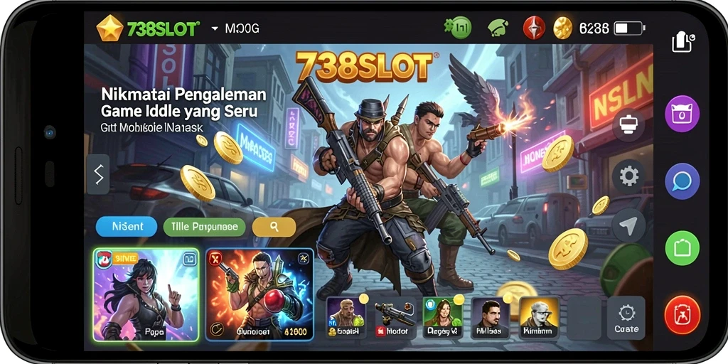 Tampilan gameplay seru dari 738SLOT yang penuh warna.