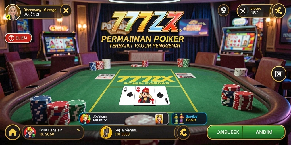 Tampilan gameplay seru dalam aplikasi Poker 777ZX.