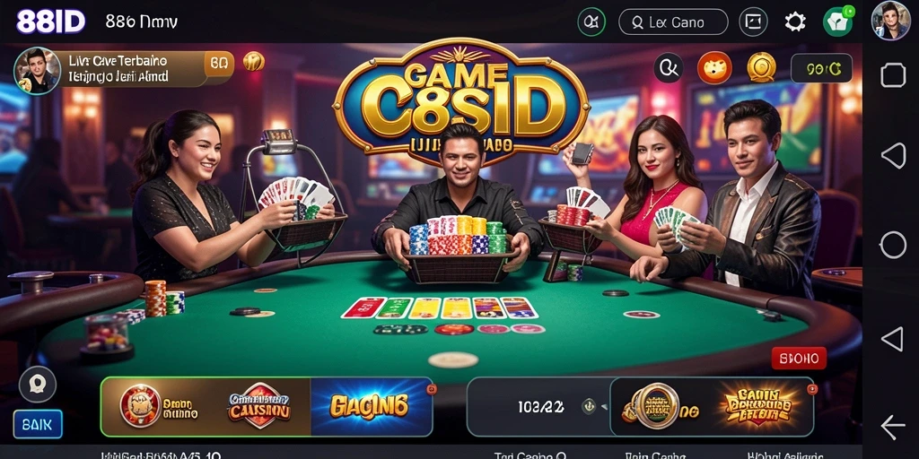 Tampilan gameplay Live Casino yang mendebarkan di 88ID.