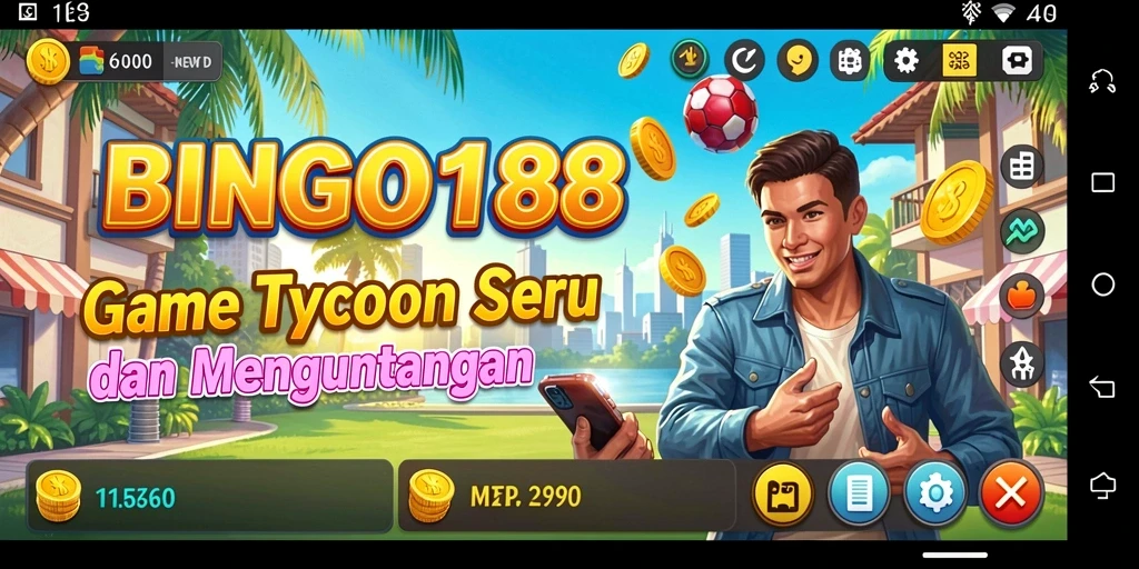 Tampilan gameplay <strong>BINGO188</strong> menunjukkan keseruan dalam manajemen bisnis Tycoon.