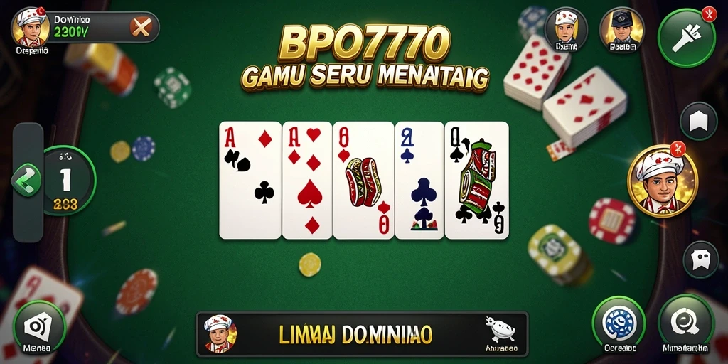 Tampilan gameplay seru dalam BPO777 yang menampilkan aksi domino.