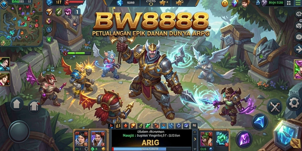 Tangkapan layar utama BW888 menampilkan aksi mendebarkan dalam pertempuran ARPG.