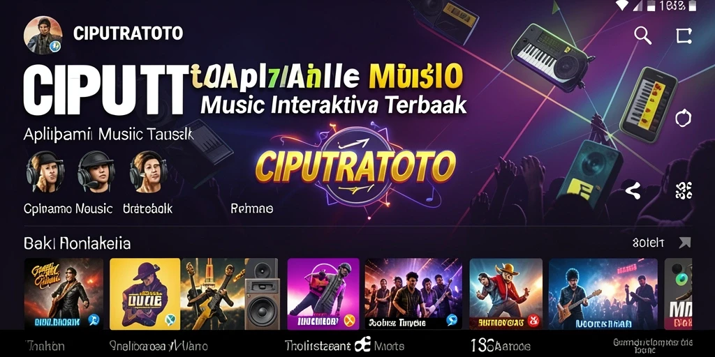 Tampilan gameplay interaktif di CIPUTRATOTO dengan alat musik.