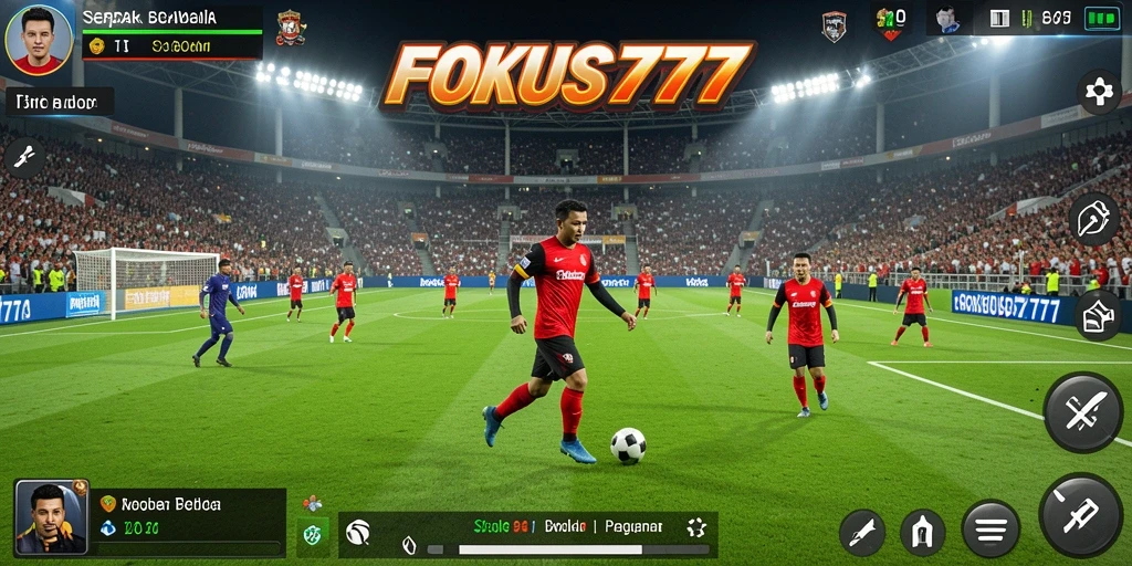 Tampilan menarik dari gameplay sepak bola dalam FOKUS777.