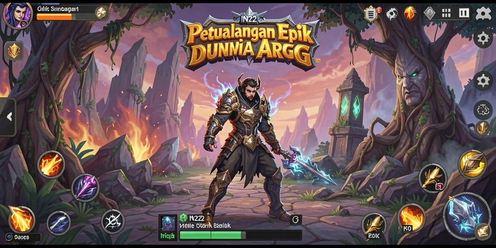 Screenshot gameplay IN22 menampilkan pertarungan seru dalam suasana ARPG.