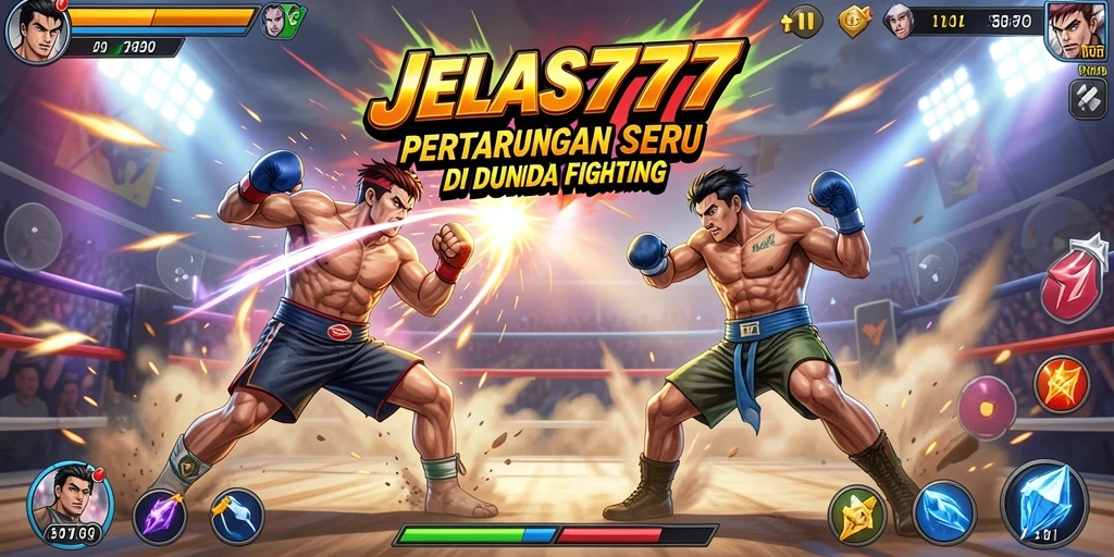 Tampilan gameplay saat bertarung di arena yang menegangkan.