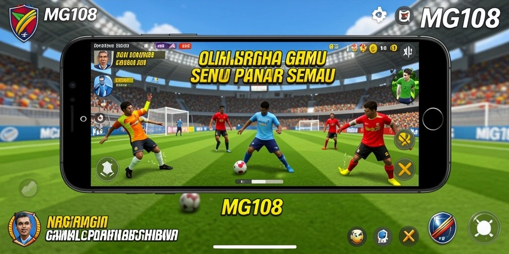 Screenshot gameplay MG108 menampilkan aksi seru dalam pertandingan olahraga.