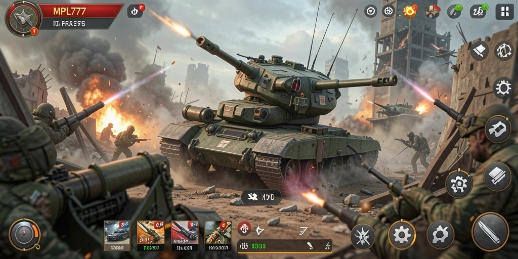 Tangkapan layar dari MPL777 memperlihatkan gameplay strategi yang intens.