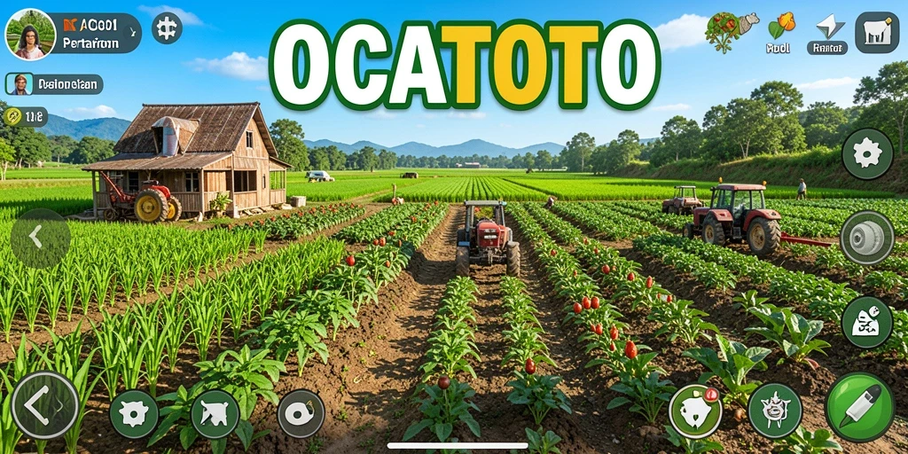 Screenshot gameplay OCATOTO menampilkan keseruan bertani dan mengelola ladang.