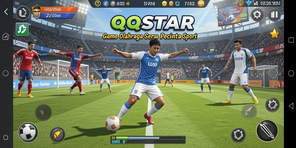 Screenshot menampilkan gameplay seru olahraga dari QQSTAR.