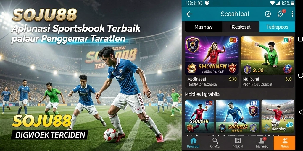 Screenshot utama SOJU88 menampilkan pilihan taruhan olahraga yang menarik.