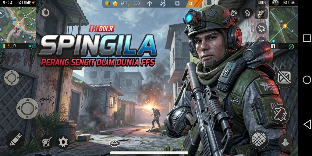 Gameplay SPINGILA menampilkan aksi tembak-menembak yang intens.