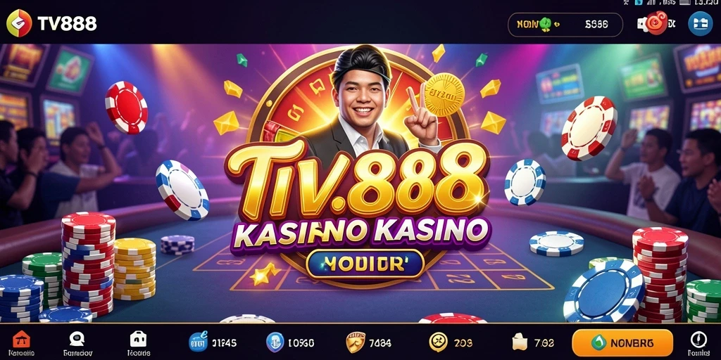 Screenshot gameplay TV888 menampilkan suasana kasino yang mendebarkan.